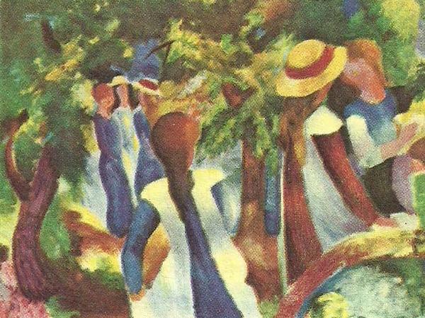 August Macke flickor under trad oil painting image